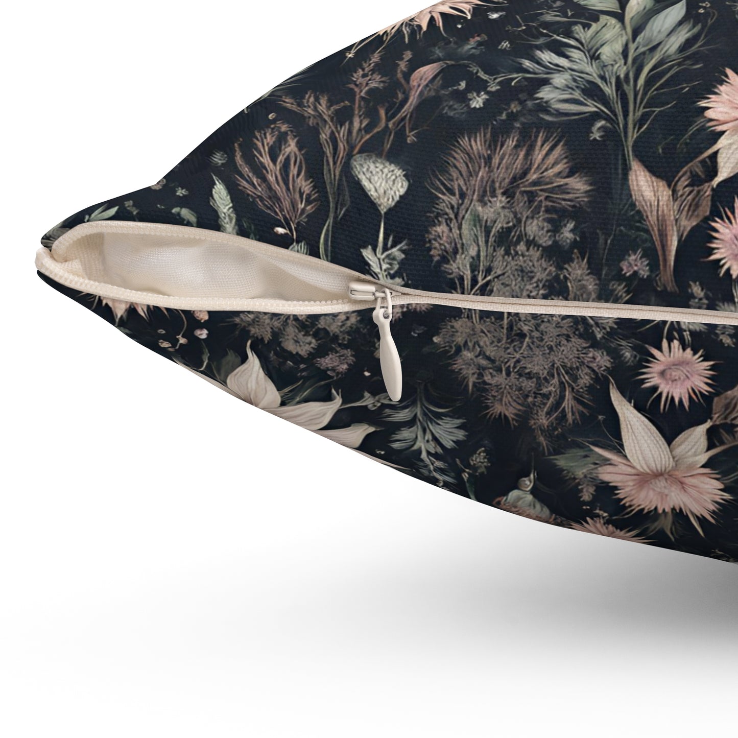 Dark Floral Square Pillow