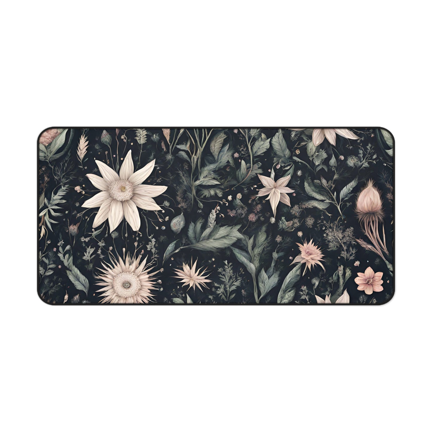 Dark Floral Desk Mat