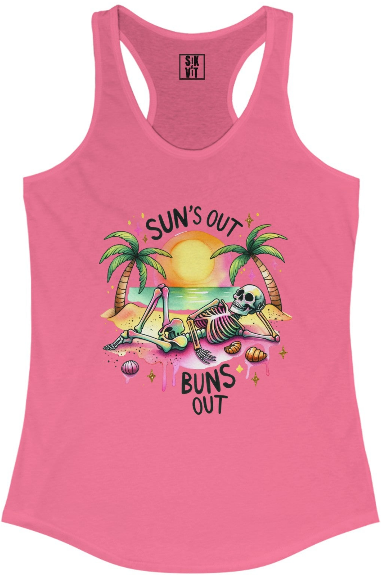 Ladies Suns Out Buns Out Racerback