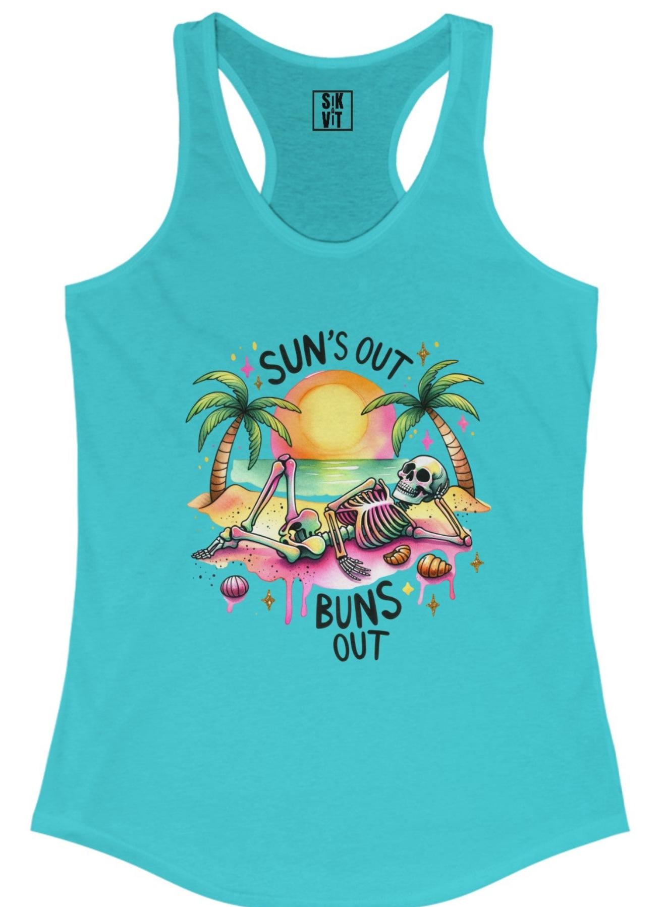 Ladies Suns Out Buns Out Racerback