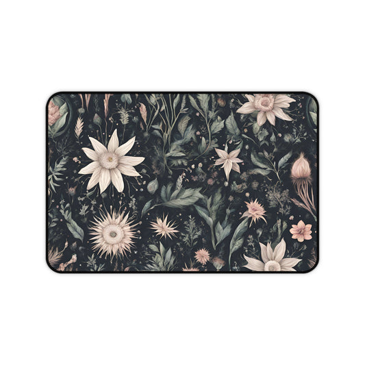 Dark Floral Desk Mat